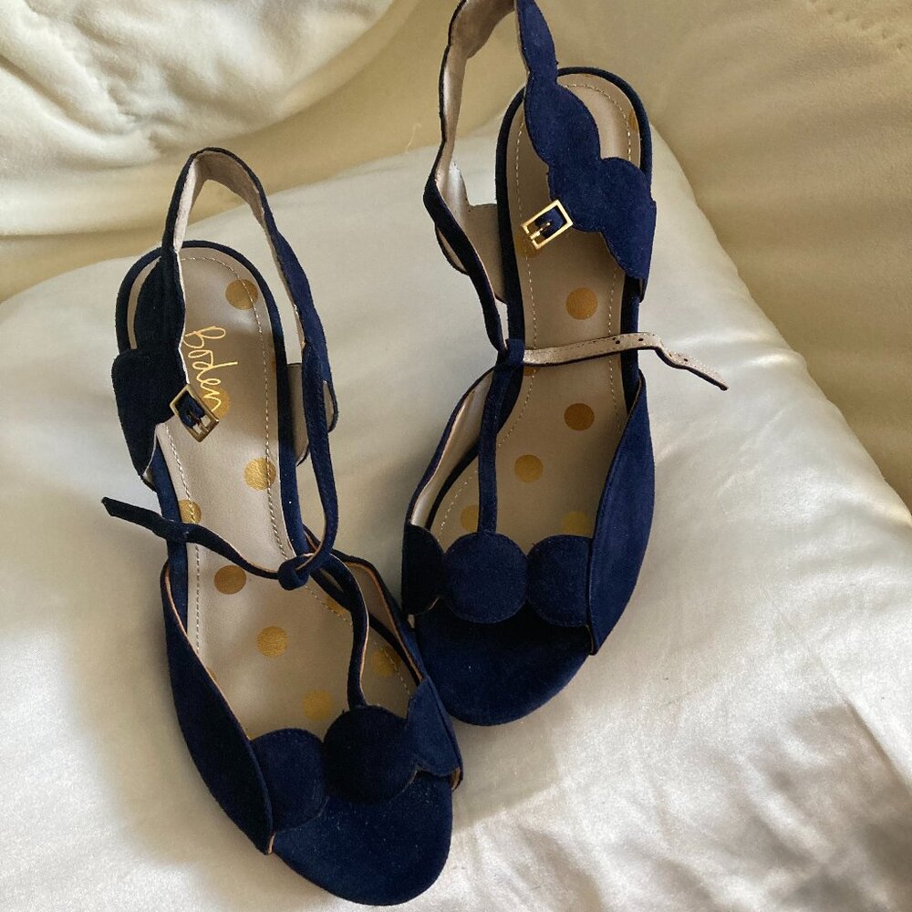 Boden navy blue open toe heels - size 39 (US size 8) - Picture 7 of 8